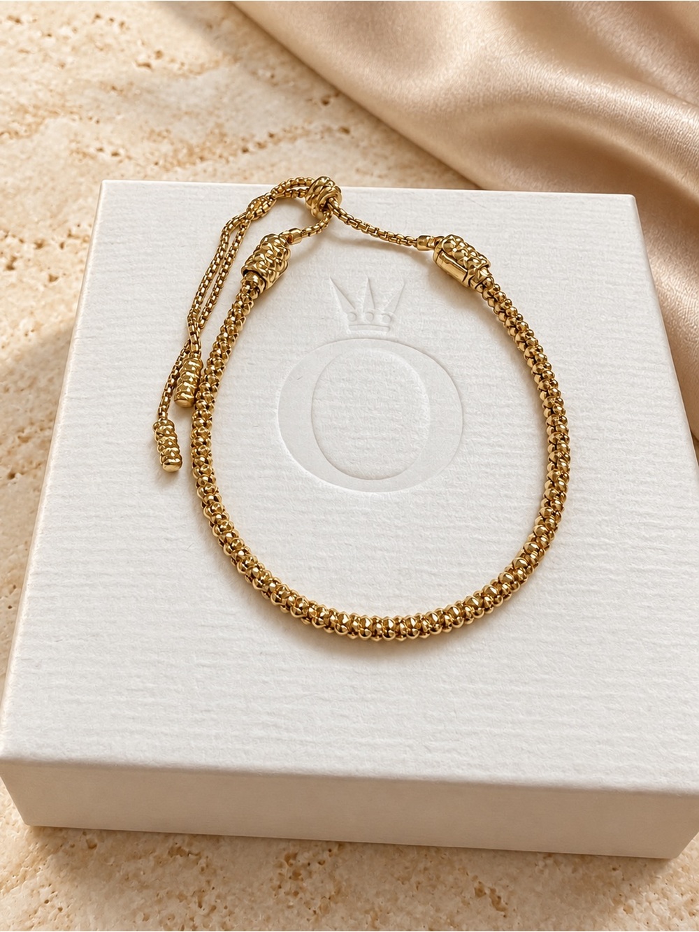 Pandora Snake Chain Slider Bracelet in Gold Plated